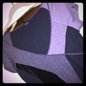 Armani Exchange color-block grey and black top